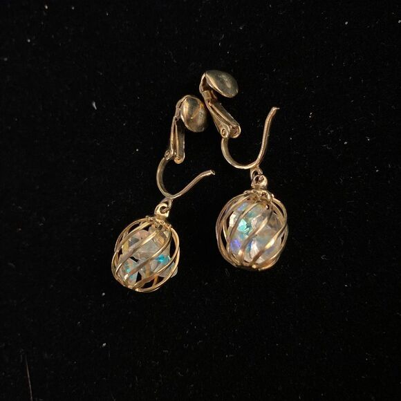 Vintage Disco Diamond Studio 54 Clip-on Earrings - Picture 2 of 3